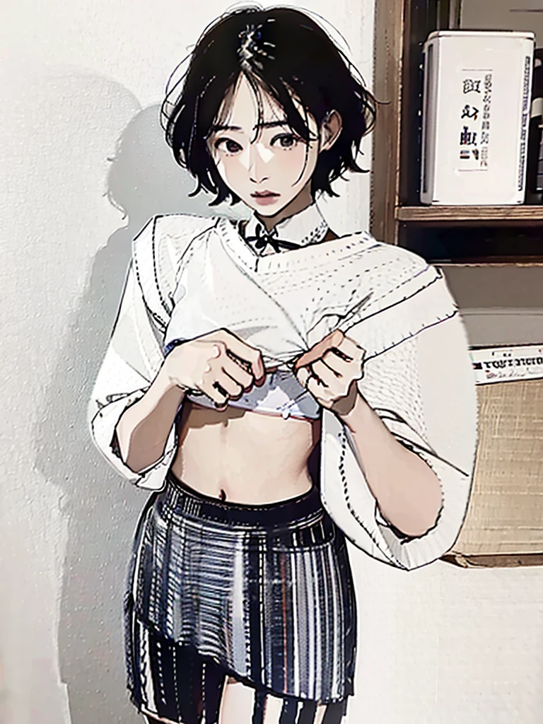 woman,Commemorative photo with shirt lifted to show bra,Mr.々Underwear in different colors and shapes,Detailed underwear,成熟したwoman,