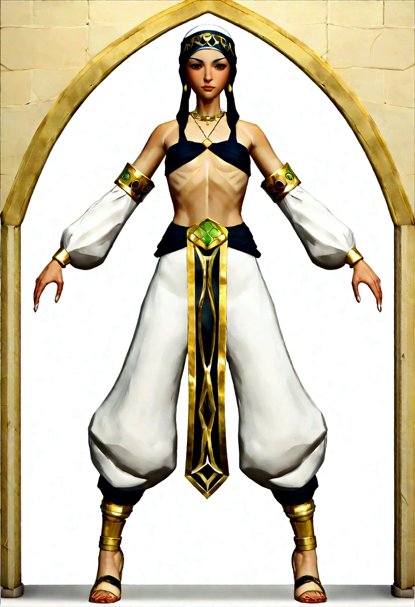 toon arabian thug, daz3d, white background, full body