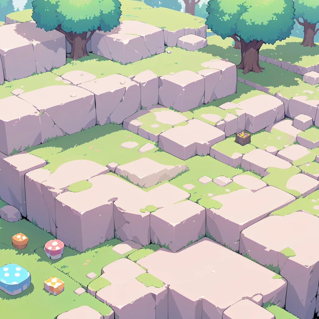 retro video game style,pixelated, vibrant pastel colors,8-bit characters,blocky shapes,sharp lines,detailed shading,classic gaming vibe,nostalgic atmosphere,classic arcade games,masterpiece:1.2,ultra-detailed,illustration style, 2d texture, stone texture, 4 k seamless mud texture, video game texture, dirt texture, tileset, game tiles, grass, 3/4th perspective trees, 3/4th perspective tileable rock texture, 3/4th perspective tileable cliff formations, tileable trees, topdown view, game texture, game art, tileable texture, very detailed cliff texture, intricate stones, top down view, 3/4th perspective