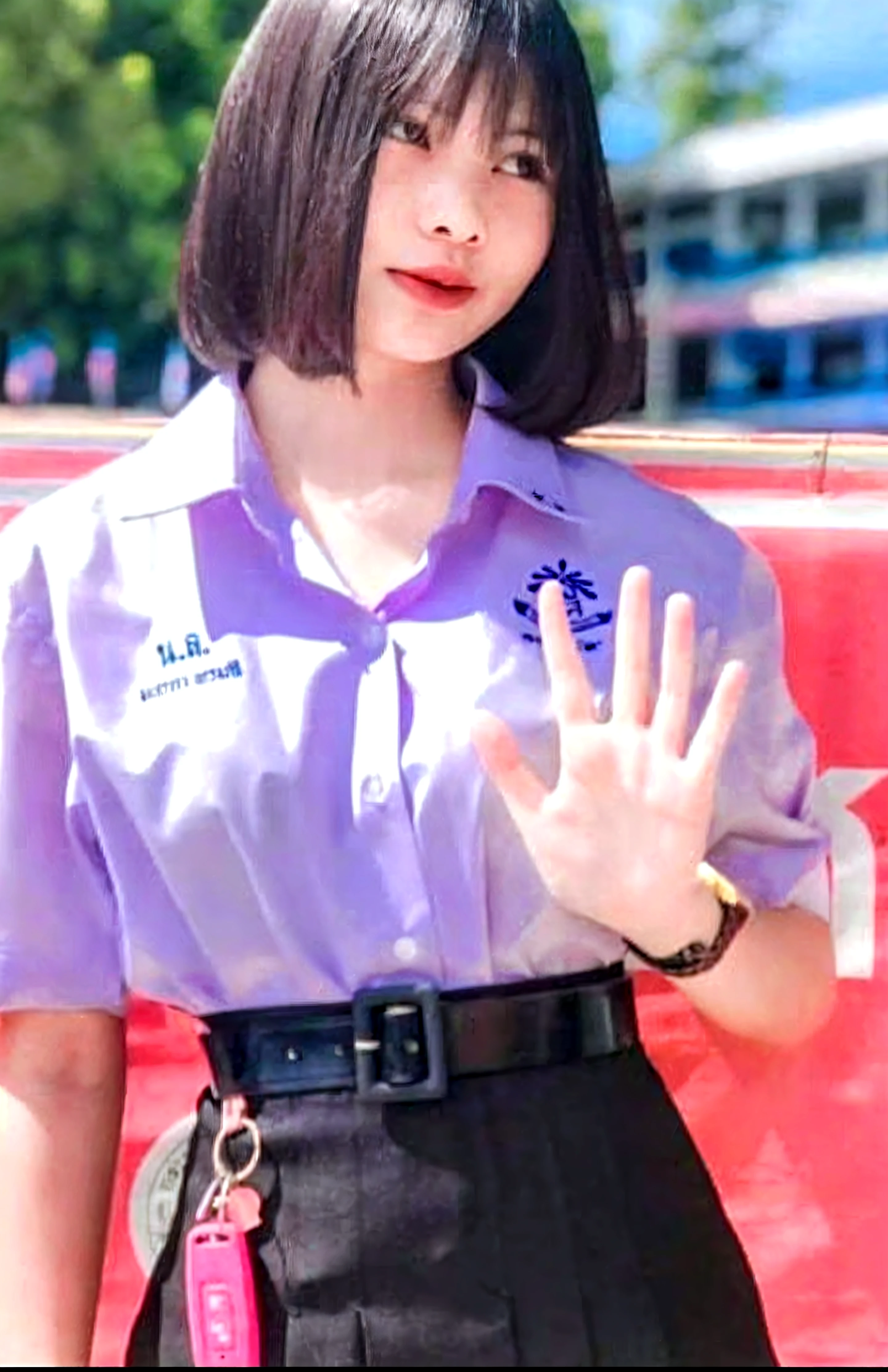 (super beautiful)、(super beautiful face:1.5)、(A female parliamentary candidate is holding a microphone and giving a speech.:1.5)、(I wear a sash with my name written on it over my shoulder.:1.4)、(A female volunteer is handing out flyers for candidates)、highest quality、16K high resolution、Super detailed、masterpiece、Live shooting、photorealistic:1.4、hyper realism:1.4、sharp focus、very delicate and beautiful、fine details、45 years old, (serious expression)、stand upright、(Shot from the thigh up:1.2)、(green sweatshirt:1.3)、(white shirt)、(short skirt:1.2)、(white gloves:1.2)、(white panties:1.5)、(bare legs:1.2)、(On the sidewalks of the city:1.5)、(sky from below:1.2)、jyukujyo、skirtlift