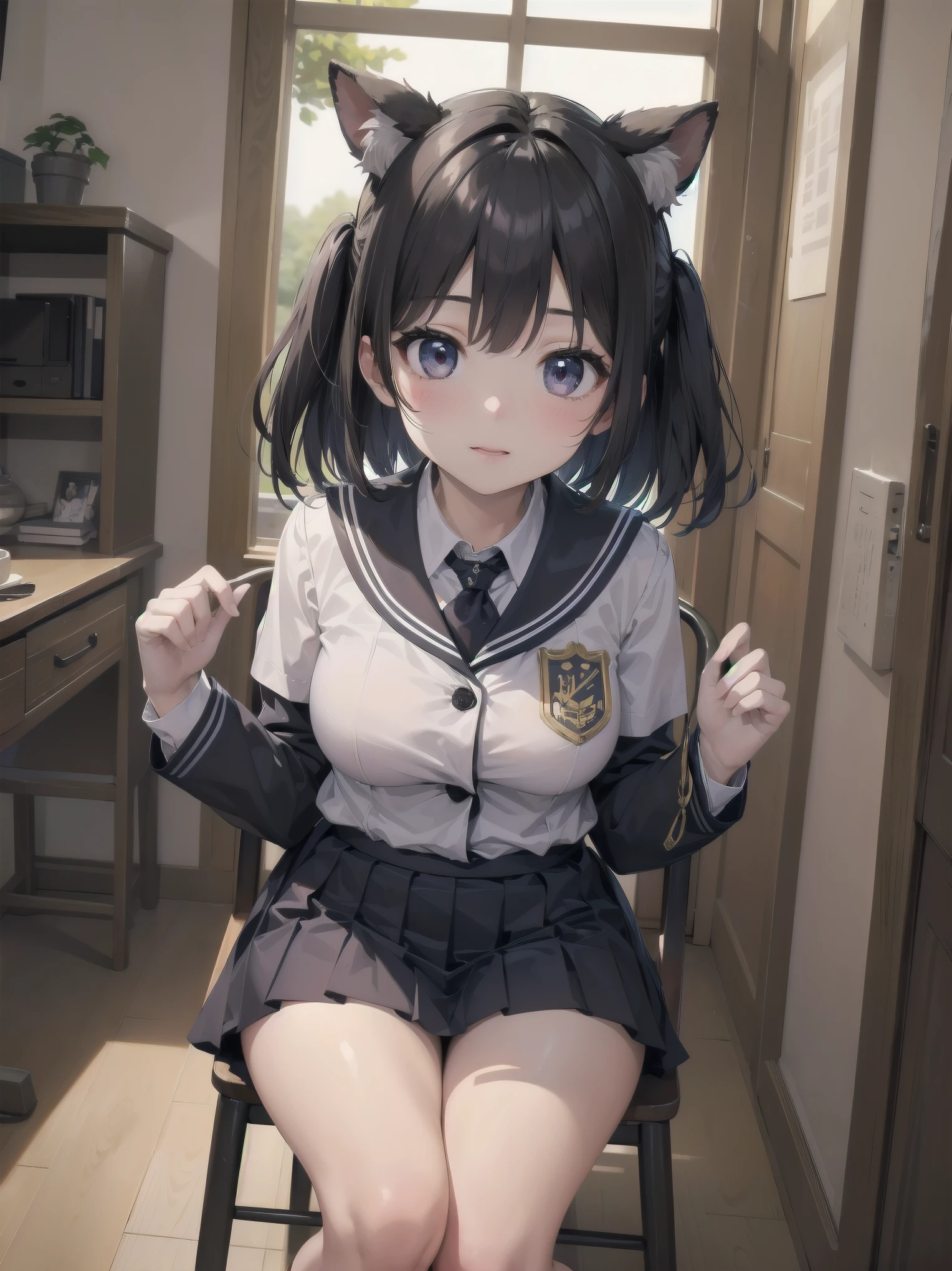 Masterpiece of detail, top quality, 1 girl, 独奏, Enhanced Dynamic Perspective，Cute PosesＪｋ，Brand JK uniform