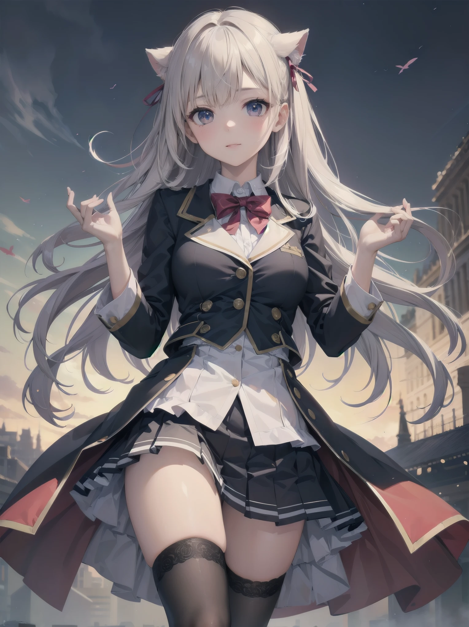 Masterpiece of detail, top quality, 1 girl, 独奏, Enhanced Dynamic Perspective,Cute PosesJk,Brand JK uniform