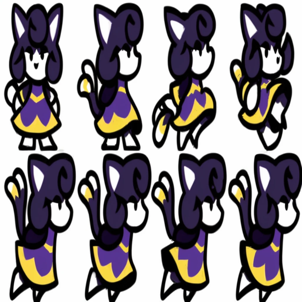 a close up of a cartoon character with different poses, spritesheet, sprite sheet, with familiar sprites, sprites, fairy girl, morgana, default pose neutral expression, twirling, sprite 2 d, shady, green fairy, smol, multiple poses,