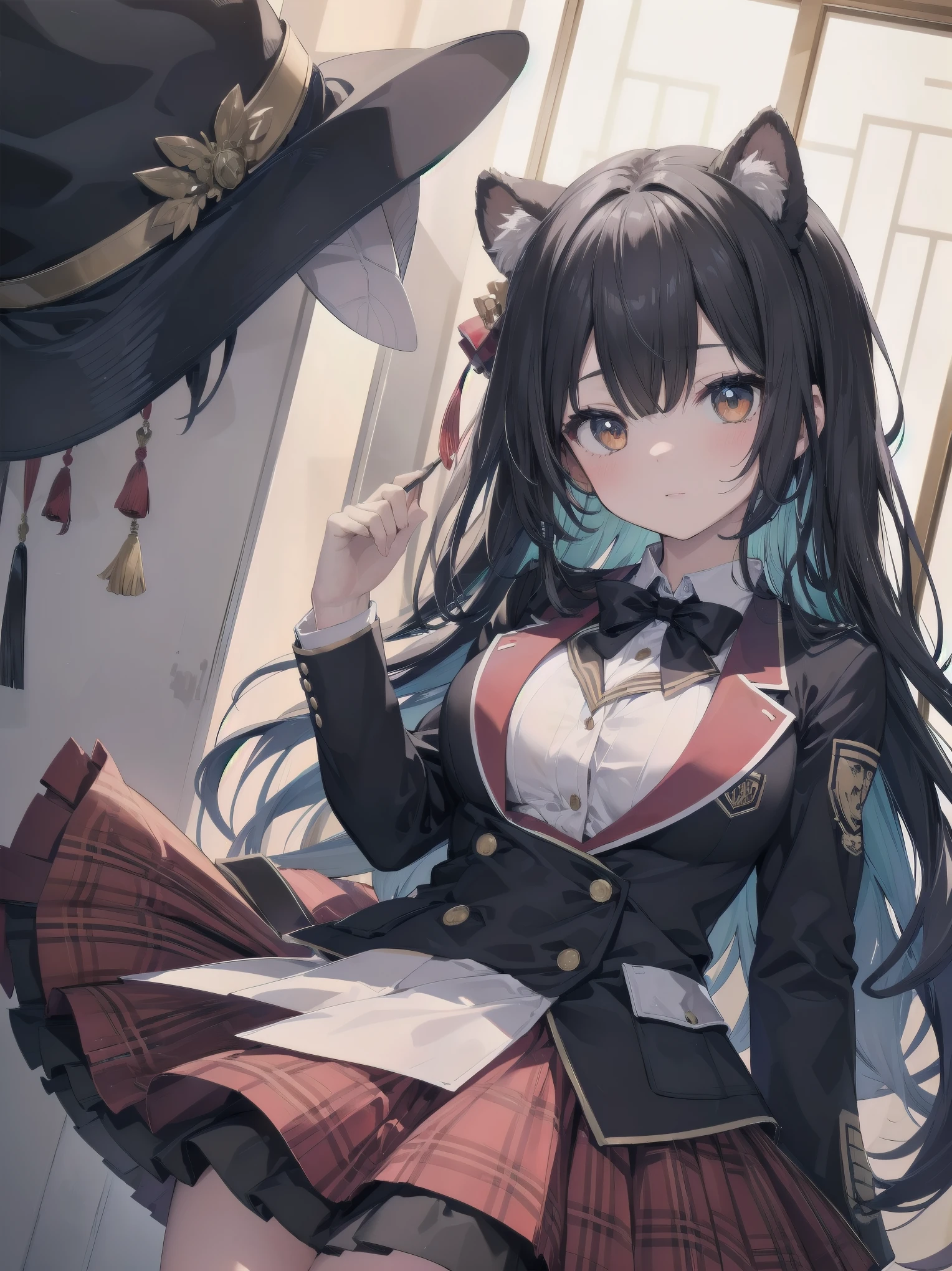 Masterpiece of detail, top quality, 1 girl, 独奏, Enhanced Dynamic Perspective，Cute PosesＪｋ，Brand JK uniform