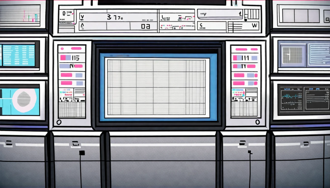 Wall close-up photography,　Take a photo straight-on facing the wall.　 The clinic of the future features giant monitors displaying medical and chemical data.。Bright spot with white walls, Scientific research, The camera is parallel