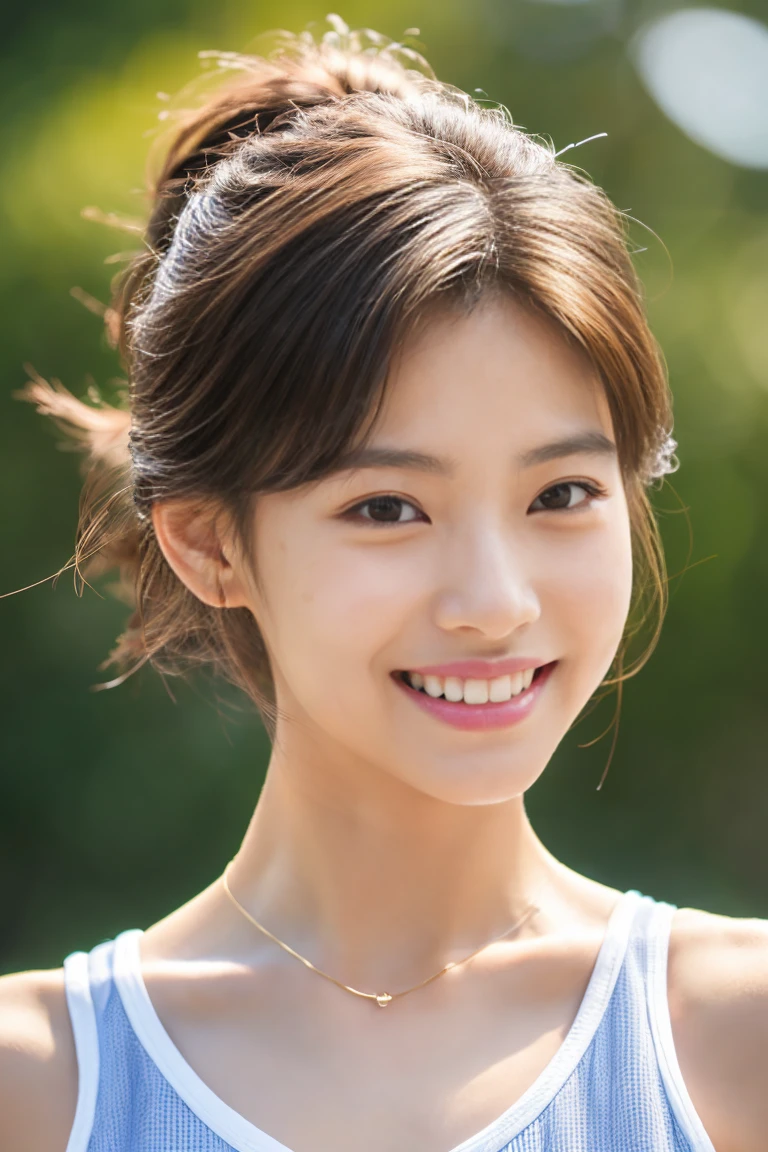 ((最high quality, 8K, masterpiece: 1.3, Ultra HD, high quality, 最high quality, High resolution, realism)) 、25 year old Japanese woman、Upstyle your hair、smile、Slim but well-proportioned muscular body、Athlete-like figure、I don&#39;t want my head to disappear from the screen...、Wearing red nail polish、Wear a lace choker、Wear a lacy off-the-shoulder top、The lower breast came out、 abs are ripped、I&#39;m wearing low rise lace shorts、Being barefoot、smile、eight-headed body、I&#39;m on the beach where I can see the horizon、Soak your thighs in seawater、Small face、smile、Braid your hair loosely、