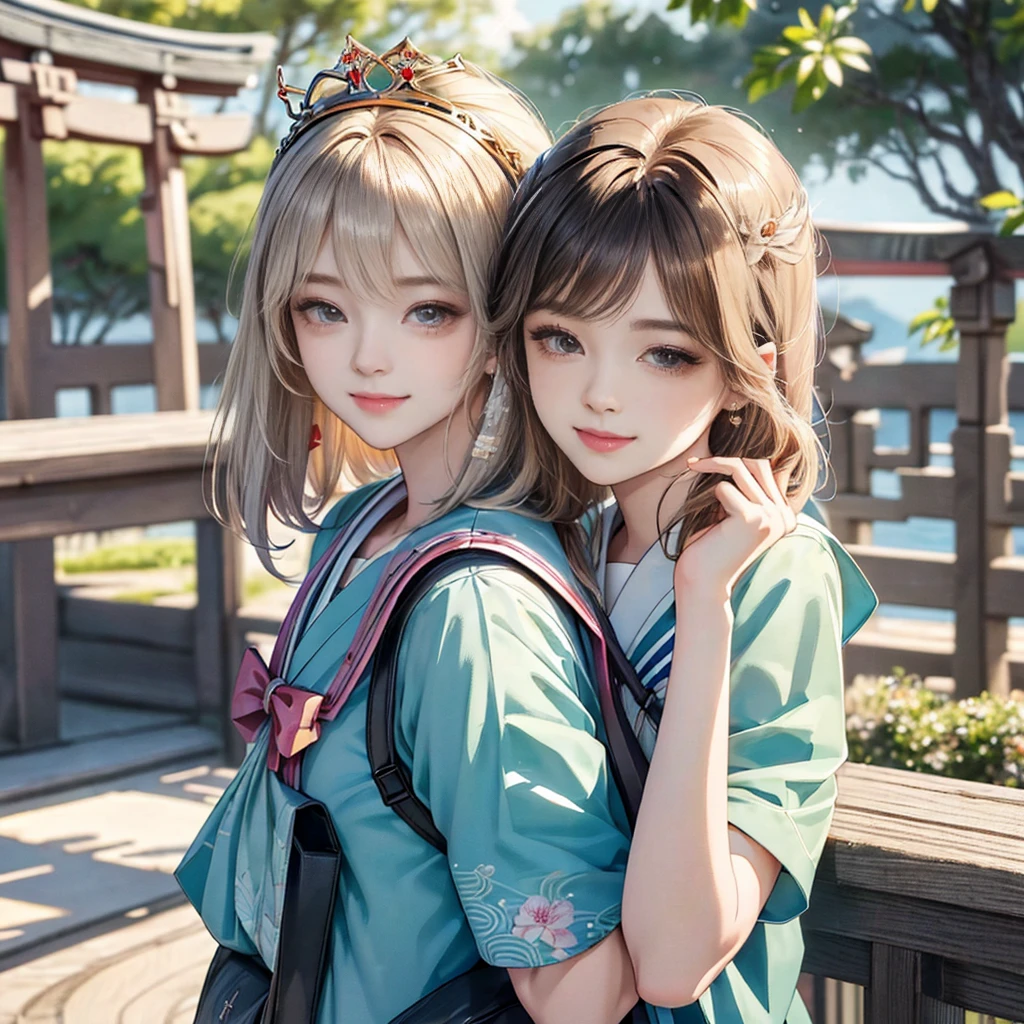 (Highest quality、High detail、Realistic image、Intricate details、Depth of written boundary、
masterpiece、High accuracy、Semi-realistic)、3/5 shots、Look at the viewers、Beautiful Hands、
Detailed hand drawing、Next to a European Shorthair Red Cat、Beautiful flowers around、
Bright and colorful、Detailed artwork、Sharp focus、Dynamic and advanced feel、
Complex and fluid line drawings、Light and airy composition、Ultra-realistic character design、
Dramatic camera angles、Rich expressiveness、Balanced composition、
Optimal Production Cinematic Character Rendering、精巧な芸術作品のmasterpiece,
((8K, RAW Photos, Highest quality, masterpiece)), High-resolution RAW color photos、
Professional close-up photography, (Realistic, フォトrealism: 1.37),
(Highest quality), (Best Shadow), (Best illustrations),
High-quality images、Skin Radiance、Texture of skin and clothing、
Expression of fine eyes、Shiny Hair,Long Hair Girl, Manga inspired by Lee Jong-suk,
Trending on deviantart, realism, detailed manga style, Manga art style,
Perfect Line Drawing, Beautiful line art, digital manga art girl, K-POPアイドル,
Beautiful brown eyes, Fuller lips, Gorgeous face with attention to detail,
(Cute Smile), attractive, Innocent, (Perfectly detailed face),
(Detailed and carefully drawn hand) Photorealistic images, Written boundary depth,
(Japanese style princess cut hairstyle:1.5),
best quality, masterpiece, New Year,
Three Japanese high-school cute girls, ((looking straight:1.7)),
((a short-sleeved Japanese-blue-high-school-sailor-suit:1.7)),
((Reddish bow tie, with a school bag:1.5))
((gently smiling:1.7)),
((upper arms hidden by clothes and hair:1.5)),
(innocent and pure high-school-girls:1.7)
(separately side by side:1.5),
shrine background, (mount Fuji:1.3), (outdoors:1.5)