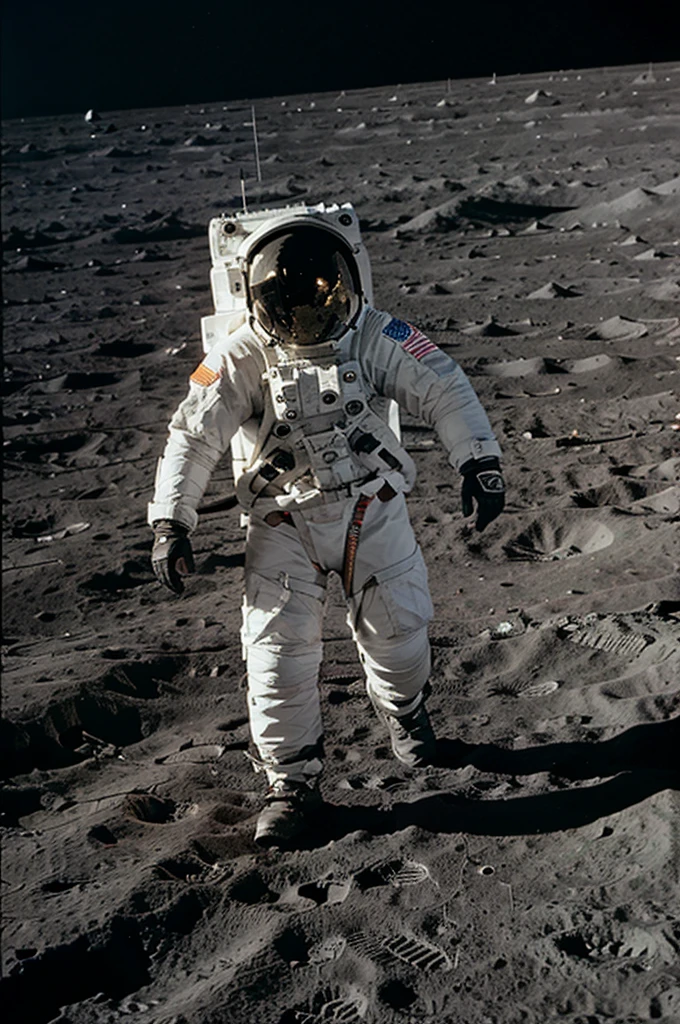 Astronaut walking on the moon