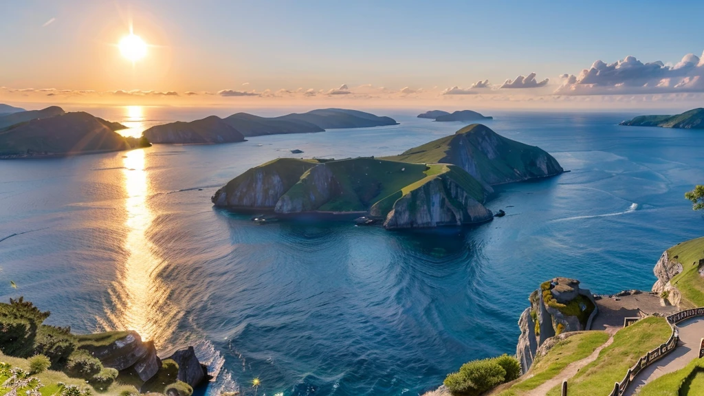 Midsummer Sea Dazzling Sun Beautiful images View from high ground