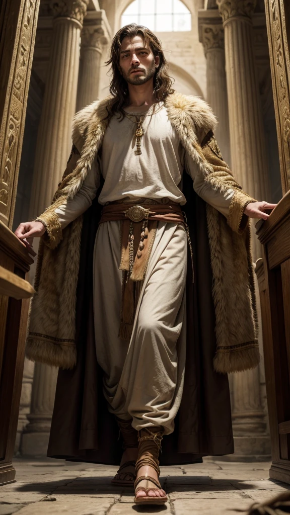 I created a character from the Bible called Daniel with ancient clothes, an Israeli face surrounded by wild lions