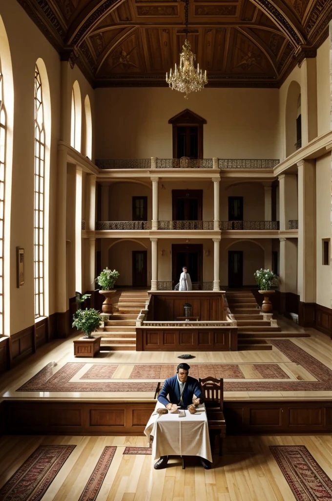 He used the money to build a large house and hired many servants to take care of it.