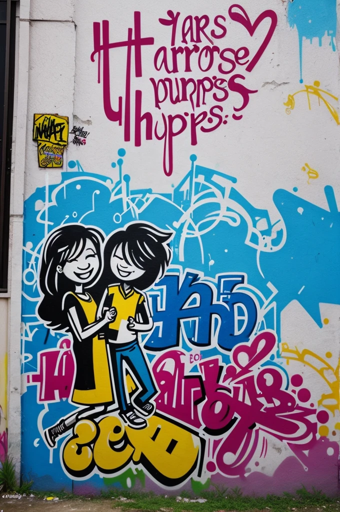 makes graffiti inspired by the song “Our happiness” by Dannylux
