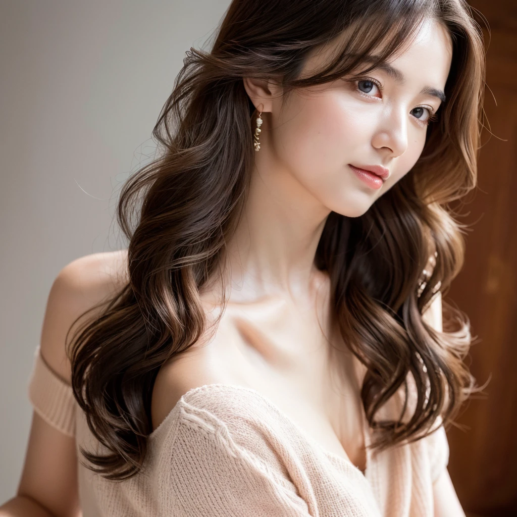 Beautiful mature woman with beautiful wavy long hair,  Mature, Ultra-high resolution,(Realistic:1.4), ((Highest quality)), ((masterpiece)), (be familiar with),