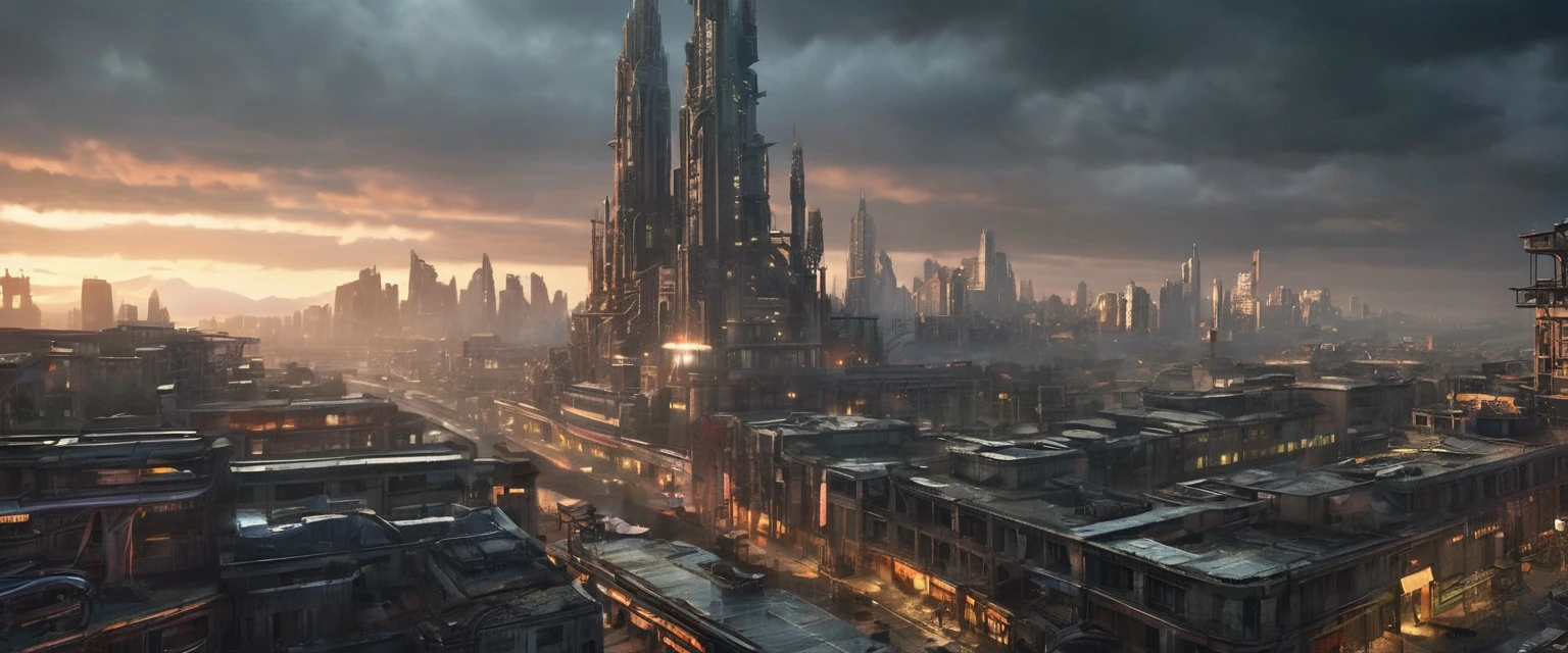 a terrifying biopunk cityscape, dystopian cyberpunk city, post-apocalyptic urban ruin, dilapidated buildings, crumbling infrastructure, abandoned streets, dark and gritty atmosphere, futuristic technology, ominous sky, glowing neon lights, sinister shadows, twisted organic elements, unsettling ambience, intricate details, cinematic lighting, hyper-realistic, award-winning, highly detailed, masterpiece, 8k, photorealistic
