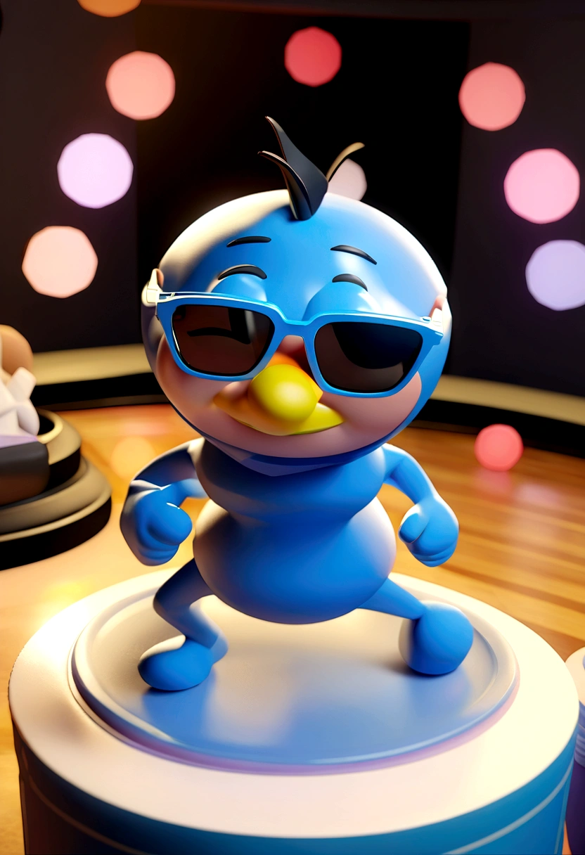 Cartoon character of a man in sunglasses and blue shirt, animation character, stylized character, animation style rendering, 3d stylized, Arnold Maya rendering, Stylized 3D rendering, toon render screenshot, 3d character, 3d character, Stylized 3D rendering, 3D character rendering, cartoon character, Personagem de close up, character posing, (Pixar-style) (master part:1.2) (bokeh) (best qualityer) (skin detailed) (detailed texture) (8K) (Argilla) (cinematic lighting) (sharp focus