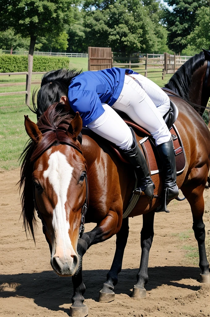 Horse defecating