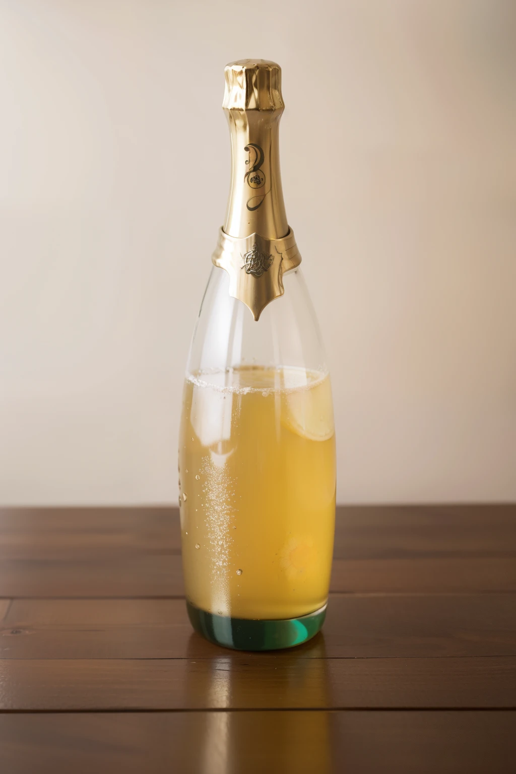 High quality glass liquor bottle,White apricot flower decoration,High quality 4k picture quality,Champagne gold bottle cap,The style is simple and atmospheric