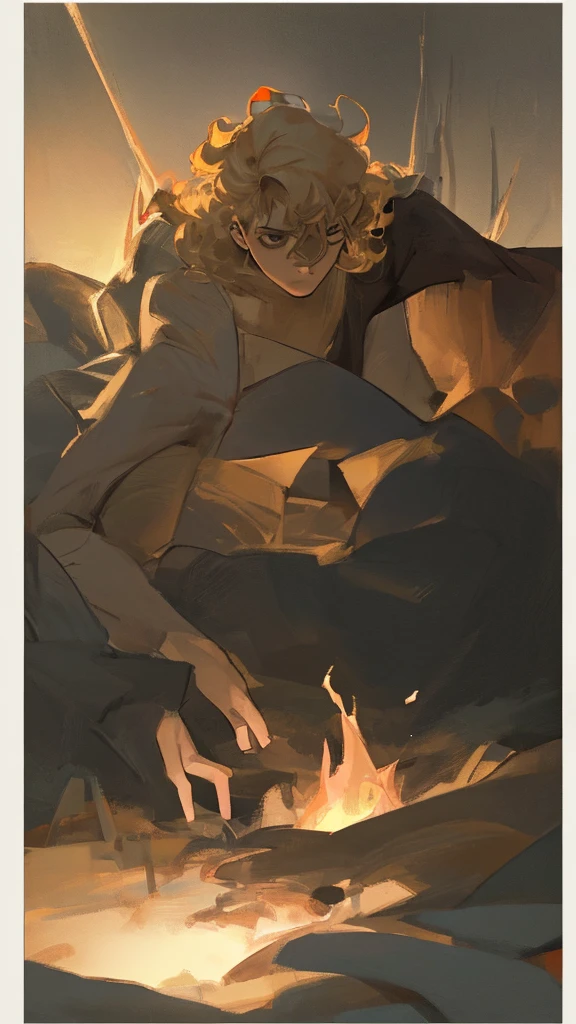 a futurist deserter late teenager boy, defeated, harmless, captured boy, young boy, sexy, blonde hair, scared, detailed face, tearing eyes, beautiful boy, pretty face, sexy, curly hair, tie in a campfire, cinematic atmosphere, dark colors, environment, realistic 3D render, (best quality,4k,8k,highres,masterpiece:1.2),ultra-detailed,(realistic,photorealistic,photo-realistic:1.37)
