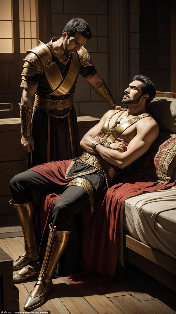 act of King Darius Concerned: Description: "anguished, King Darius spends the night awake, worried about the fate of Daniel, the bible character