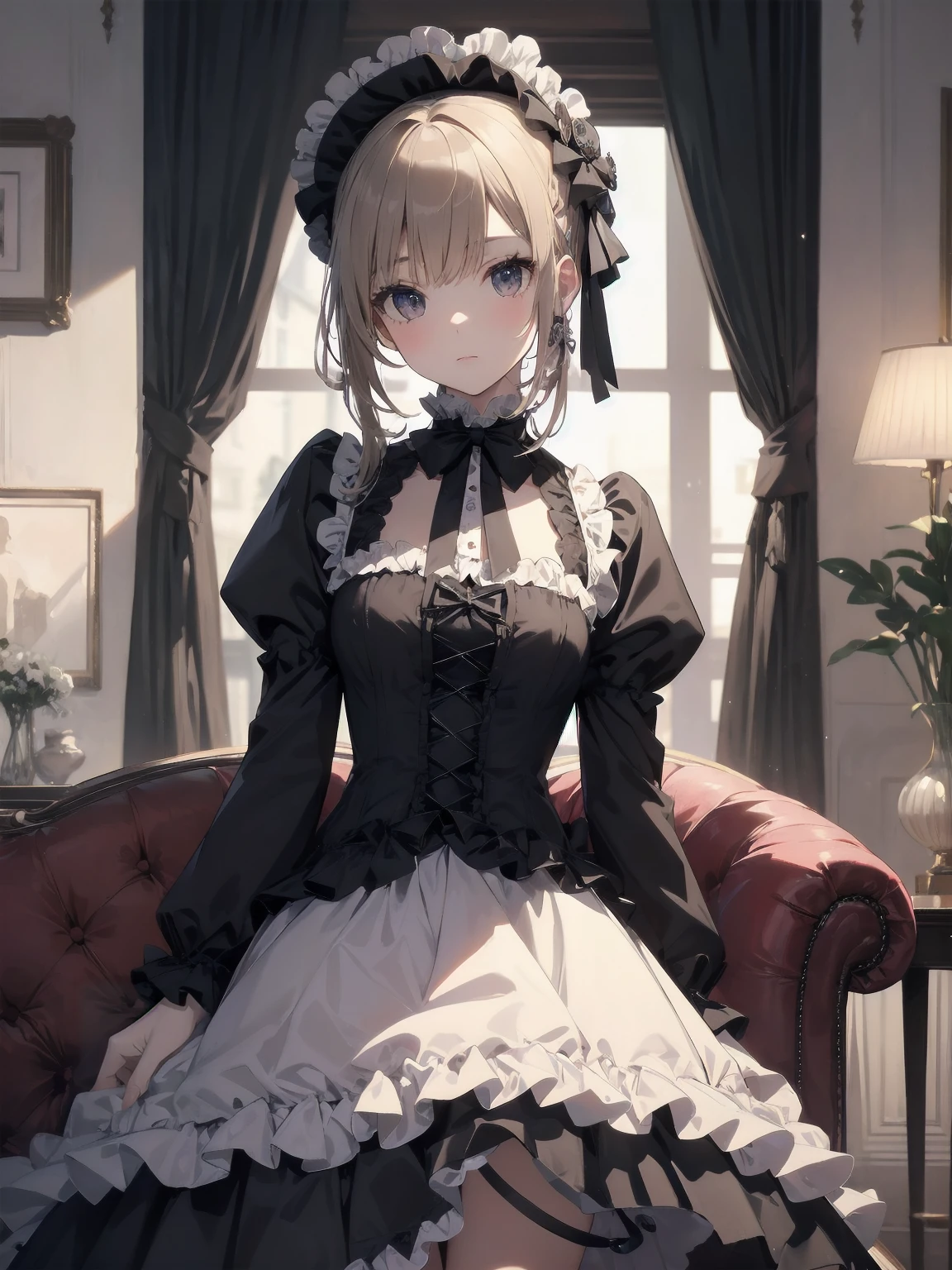 masterpiece、so beautiful、Clear contours、Cute pose of a lolita aristocrat、Victorian 1800