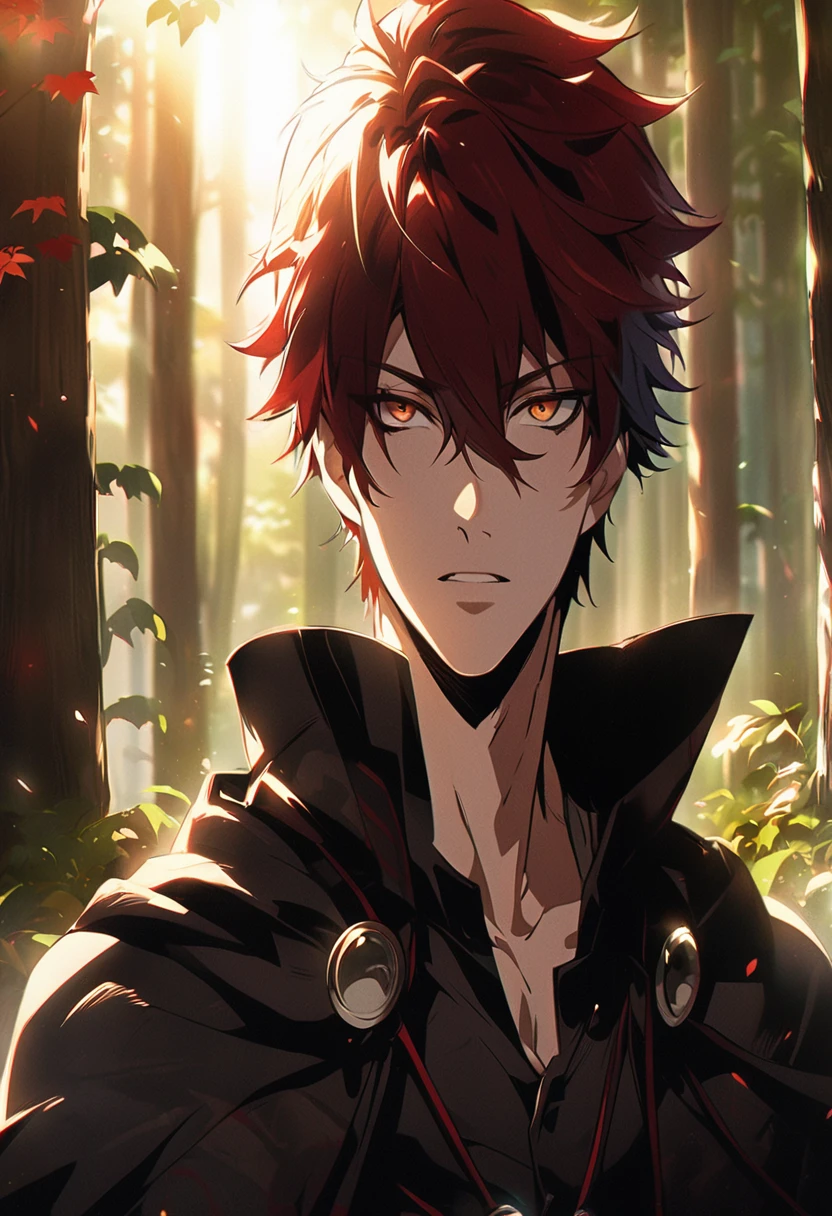 anime - style image of a man with red hair and a cape, handsome guy in demon slayer art, 坏蛋动漫8 K, anime lush john 8k woods, male anime character, young anime man, anime wallpaper 4K, Boy Anime, anime wallpaper, anime wallpaper 4k, anime wallpaper 4k, anime character detailed art, orange - haired Boy Anime