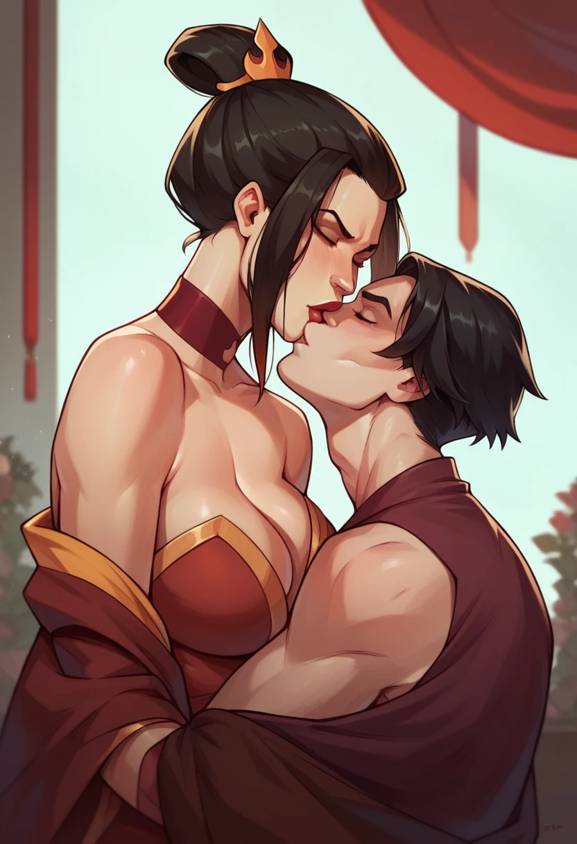 ((High Quality Image)) Masterpiece, Azula kissing Zuko, Azula and Zuko Avatar The Last Airbender,