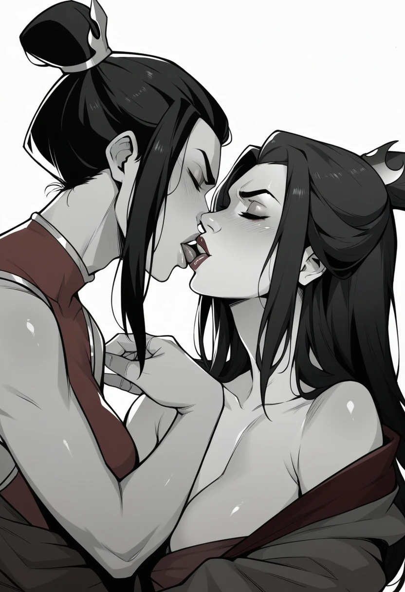 ((High Quality Image)) Masterpiece, Azula kissing Zuko, Azula and Zuko Avatar The Last Airbender,