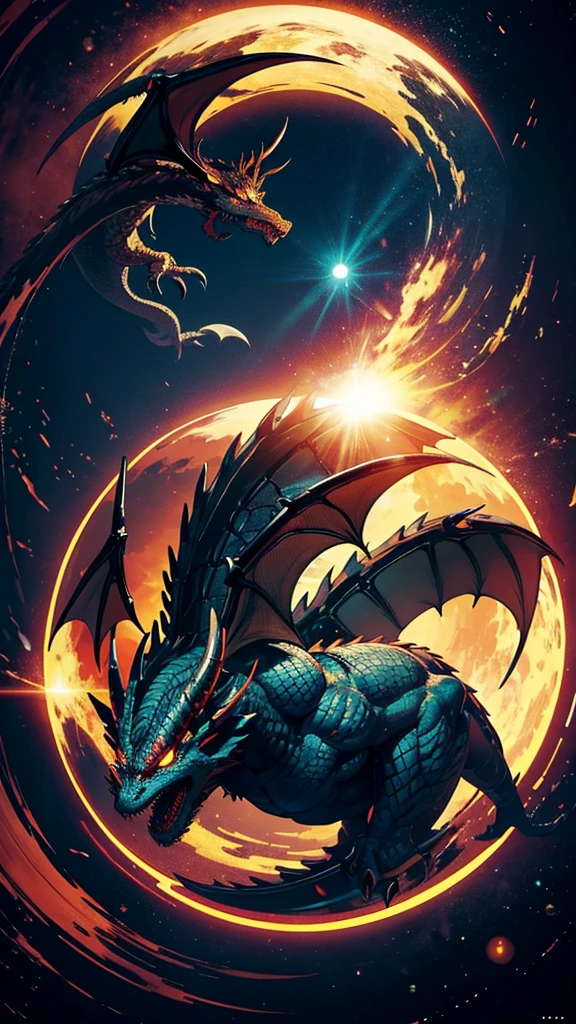 book cover, dragon inside a circle