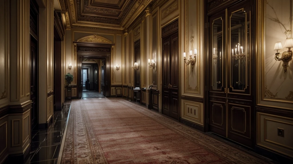 A weathered old man, worn clothes and tattered shoes, stands before a grand hotel entrance, a well-dressed receptionist eyeing him with disdain, (best quality,4k,8k,highres,masterpiece:1.2),ultra-detailed,(realistic,photorealistic,photo-realistic:1.37), detailed facial features, expressive eyes, detailed wrinkles, detailed clothing textures, opulent hotel lobby, luxurious decor, dramatic lighting, social commentary, cinematic composition, muted color palette, chiaroscuro lighting