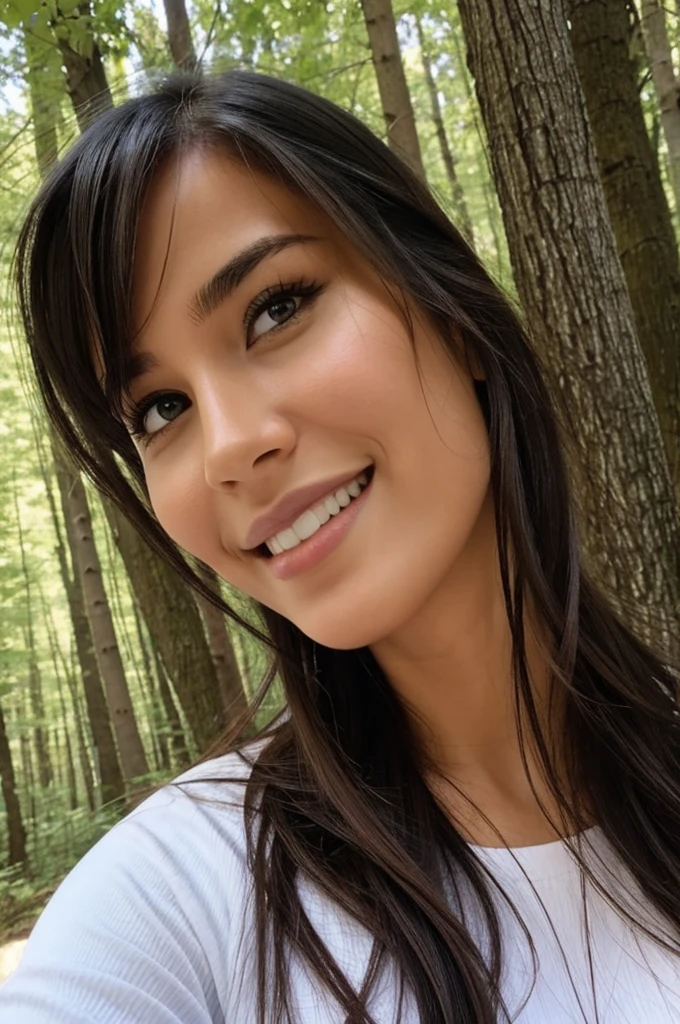 Image of a woman, make it a very natural selfie
