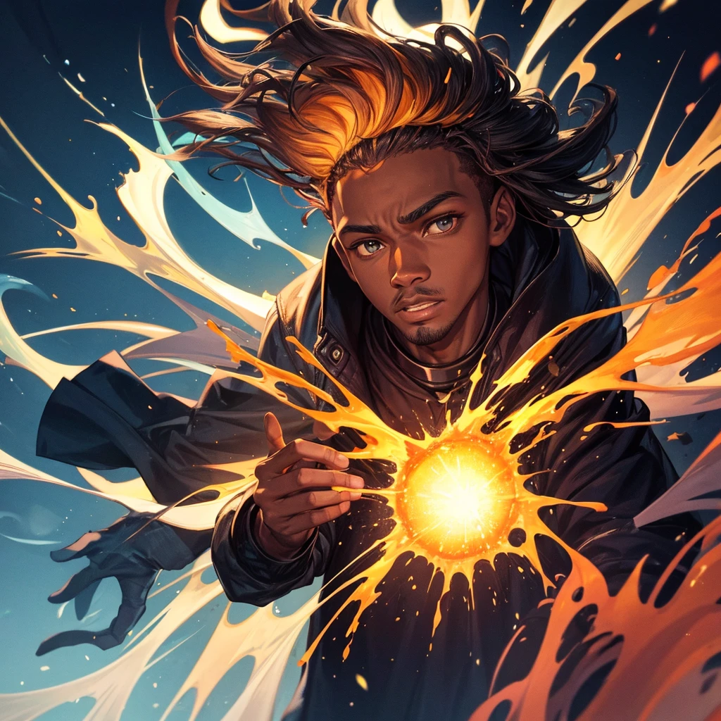 Xbalanque black guy withe hair pyro natlan