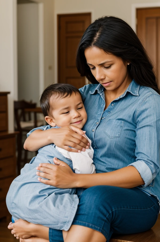 A mother exhausted from working so much to raise her children