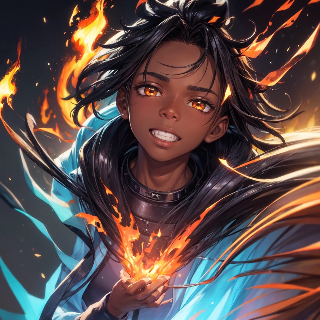 Xbalanque black guy withe hair pyro natlan