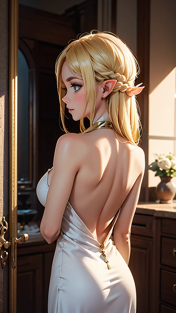 Elf,Blonde,Backless dress