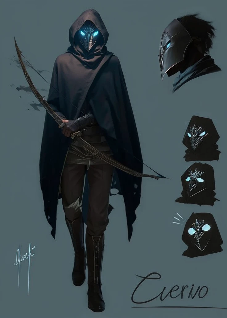 Dark Acher, magic, dark mask, Hunting Bow,