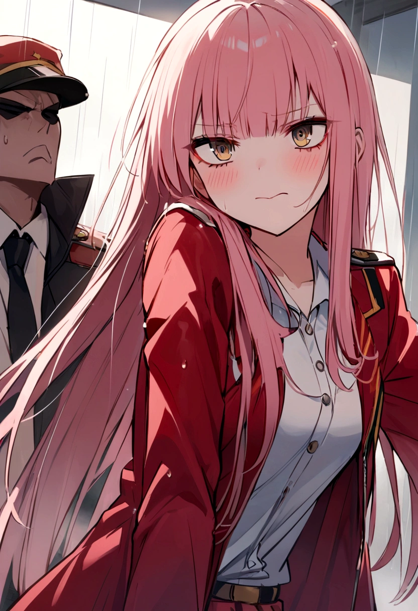 Zero two Anime girl in rain and fight with Some criminal