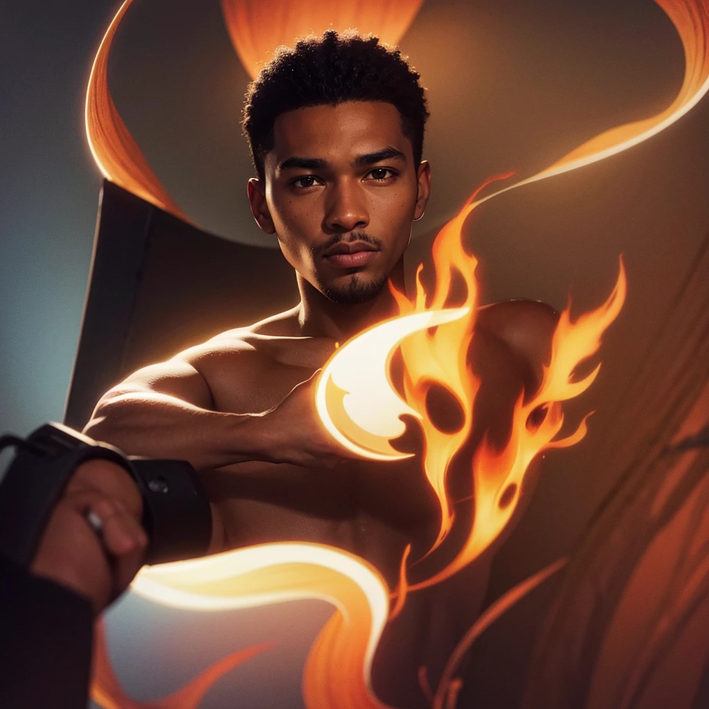 Xbalanque black guy withe hair pyro natlan