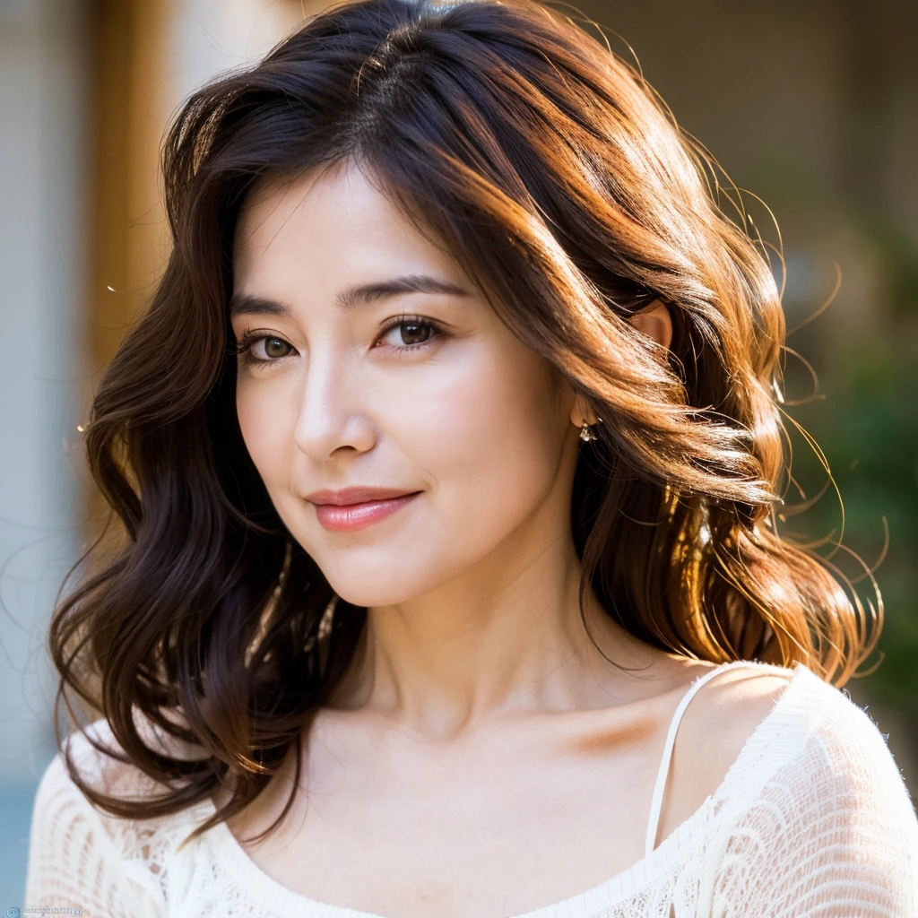 Beautiful mature woman with beautiful wavy long hair, Sexy Mature, Ultra-high resolution,(Realistic:1.4), ((Highest quality)), ((masterpiece)), (be familiar with),
