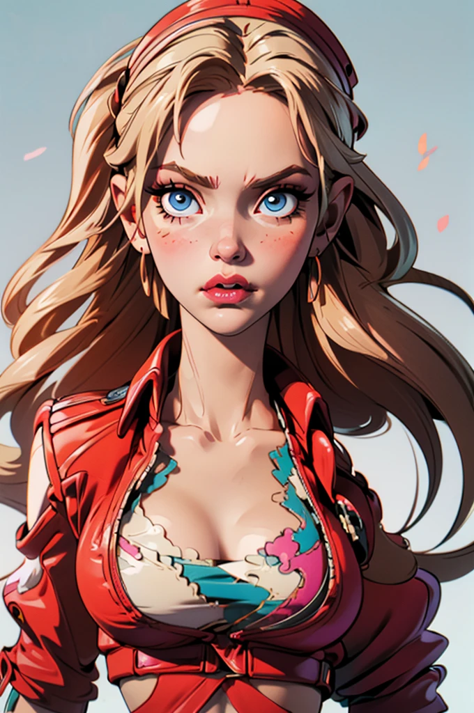 photography, bokeh, highres, ultra detailed, intricate details, absurdres, masterpiece, BREAK
1girl, beautifully detailed woman, beautifully detailed mouth, extremely detailed eyes and face, beautiful detailed eyes, matte eyeshadow, eyelashes, eyeliner, ultra glossy lipstick, (pouty lips:1.3), makeup, blush, BREAK
detailed background, BREAK
terry bogard girl, blonde hair, ponytail, blue eyes, long hair, baseball cap, fingerless gloves, denim shorts, sexy pose, cowboy shot, BREAK, huge breasts
