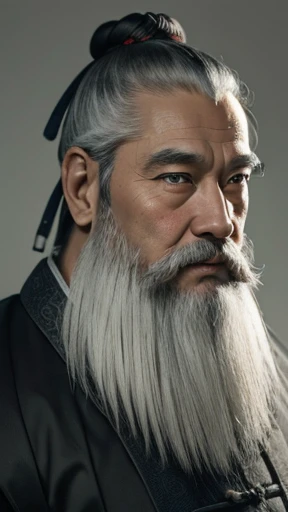 Men in ancient Chinese costumes、(ancient chinese hairstyle male)、、Highest quality、masterpiece、Ultra-high resolution、(Realistic:1.4)、Game Poster、Crisp and beautiful image quality、Long beard、Embroidered cloth wrapped around a topknot、whole body ,(Skin of color, ),(long and heavy white beard):1.2), (Very detailed, bloom:1.5), (Highest quality, Concept Art, 4K), (analog:1.2), (high sharpness), (Detailed pupil:1.1), (Painting:1.1), (digital Painting:1.1), Detailed face and eyes, masterpiece, Highest quality, (Very detailed photos:1.1), 8K, photoRealistic, (Gray Hair、Dynamic Short Hair), (PurerosFace_v1:0.2), [:(Detailed face:1.2):0.2], sharp, Realistic, Realistic Shadow, 