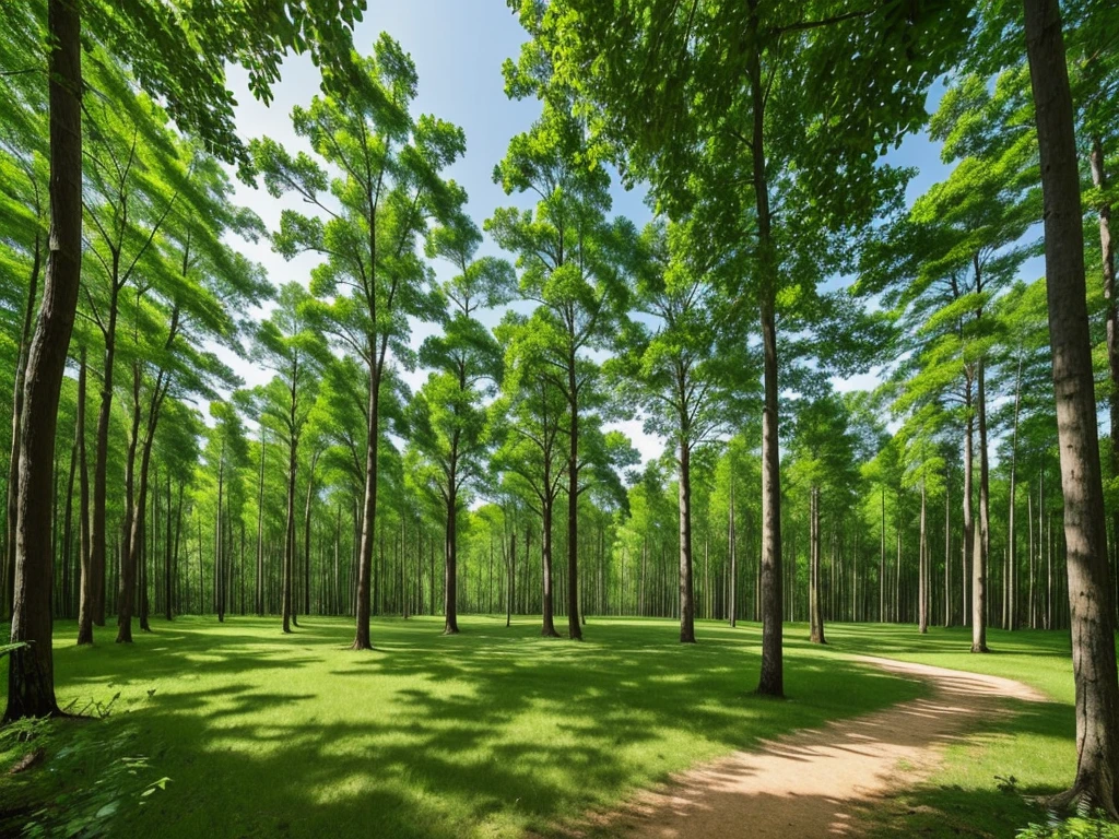 (((Masterpiece))), (high quality),in the forest,Lots of trees,