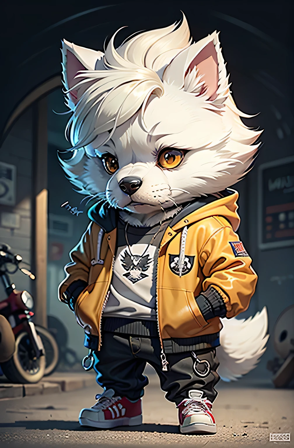 Fucking, Cartoon West Highland White Terrier West Highland White Terrier Dog Jacket and Skateboard