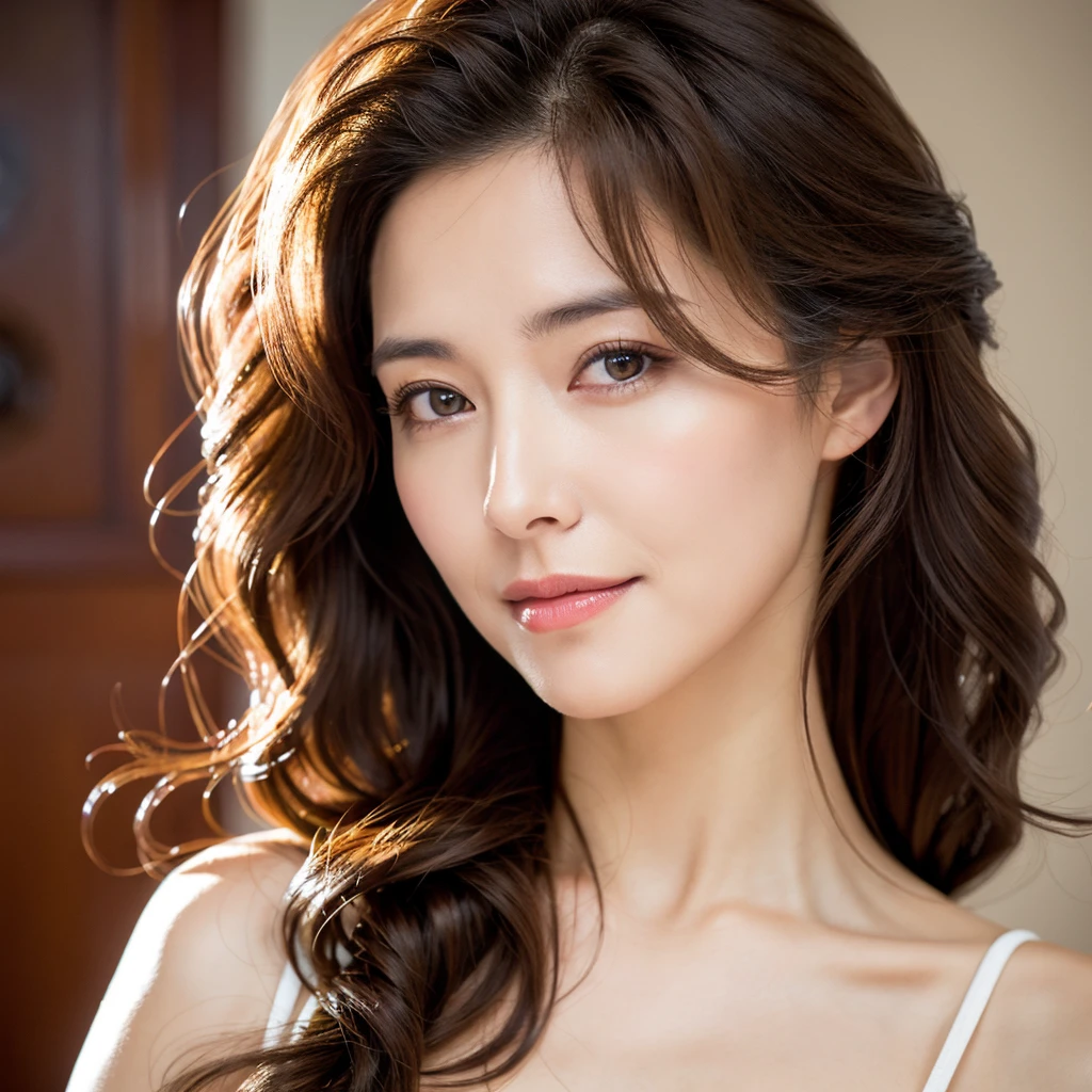 Beautiful mature woman with beautiful wavy long hair, Sexy Mature, Ultra-high resolution,(Realistic:1.4), ((Highest quality)), ((masterpiece)), (be familiar with),