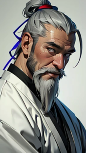 Men in ancient Chinese costumes、(ancient chinese hairstyle male)、、Highest quality、masterpiece、Ultra-high resolution、(Realistic:1.4)、Game Poster、Crisp and beautiful image quality、Long beard、Embroidered cloth wrapped around a topknot、whole body ,(Skin of color, ),(long and heavy white beard):1.2), (Very detailed, bloom:1.5), (Highest quality, Concept Art, 4K), (analog:1.2), (high sharpness), (Detailed pupil:1.1), (Painting:1.1), (digital Painting:1.1), Detailed face and eyes, masterpiece, Highest quality, (Very detailed photos:1.1), 8K, photoRealistic, (Gray Hair、Dynamic Short Hair), (PurerosFace_v1:0.2), [:(Detailed face:1.2):0.2], sharp, Realistic, Realistic Shadow, 