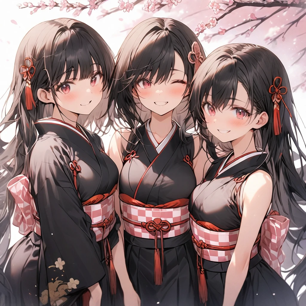 There are lots of girls with girlish hearts、An environment so happy that it cures depression　Black Costume　Belt on torso　Japanese style