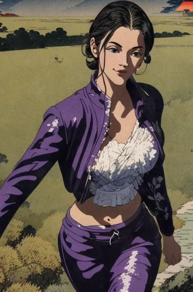 masterpiece, best quality, ukiyo-e:1.2, in hokusai style, a beautiful 20s russian model, ultra detailed face