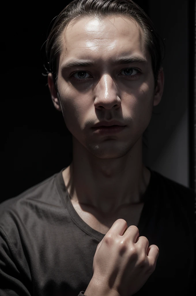 a faceless man, hand putting on broken white mask, shadowy figure, dark environment, dramatic lighting, moody atmosphere, shadows enveloping figure, minimalist composition, high contrast, monochromatic color palette, cinematic lighting, chiaroscuro, surreal, unsettling, psychological, (best quality,4k,8k,highres,masterpiece:1.2),ultra-detailed,(realistic,photorealistic,photo-realistic:1.37)