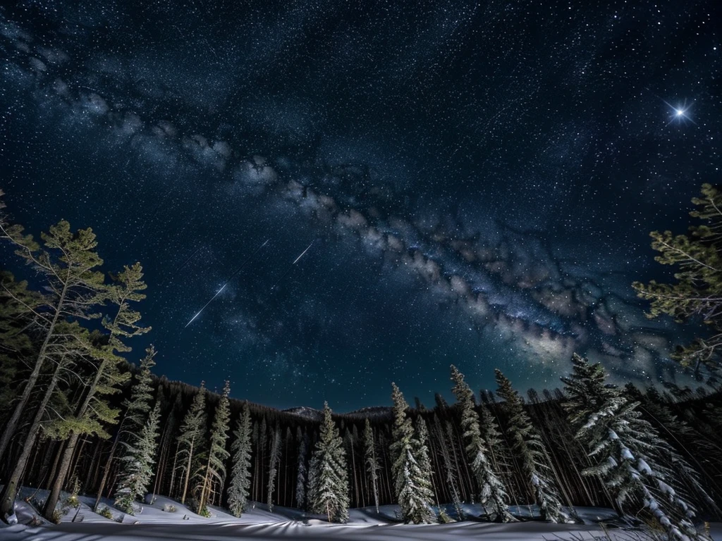 (((Masterpiece))), (high quality),in the forest,Midnight,Starry Sky,
