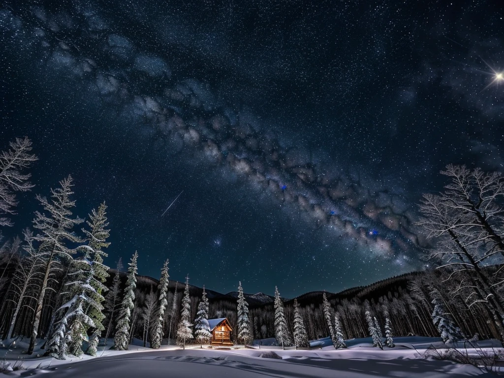 (((Masterpiece))), (high quality),in the forest,Midnight,Starry Sky,