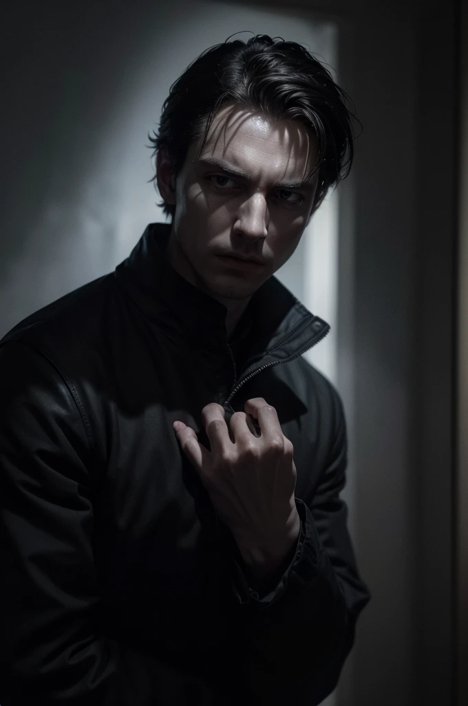 a faceless man, dark shadows enveloping figure, hand putting on broken white mask, ominous and shadowy presence, chiaroscuro lighting, eerie atmosphere, moody and dramatic, highly detailed, photorealistic, cinematic, dark fantasy, dramatic lighting, moody colors, muted tones, (best quality,4k,8k,highres,masterpiece:1.2),ultra-detailed,(realistic,photorealistic,photo-realistic:1.37)